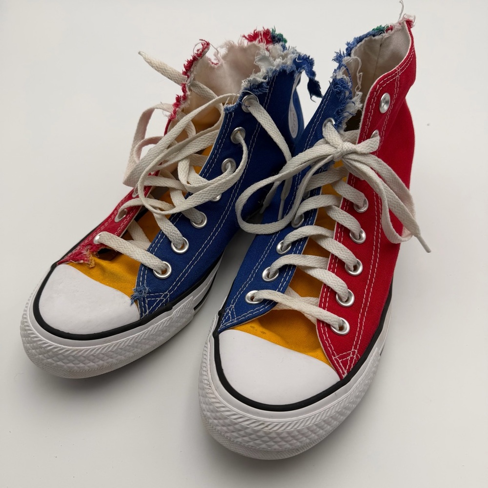 Converse Totally Thrashed Chuck Taylor All Star Hi Enamel Red Mens 8 Womens 10 - Picture 11 of 12